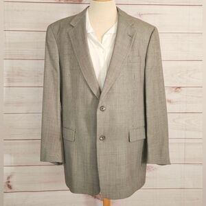 Vintage Burberry Plaid Single Breasted Suit Jacket In Tan and Black Size 44L